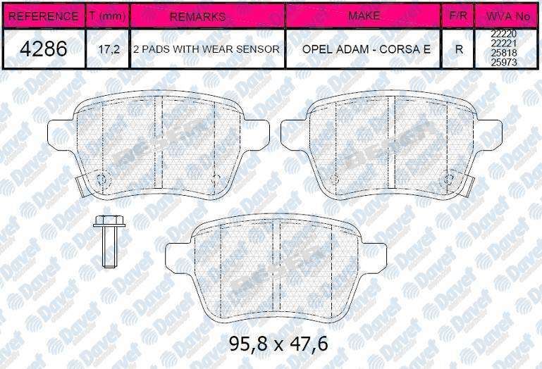 FERBE 88800 Fren Balatasi Arka Wva 22220 Corsa E 2015>